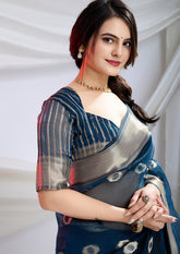 Twilight Bloom Zari Weave Saree with Zari Butta